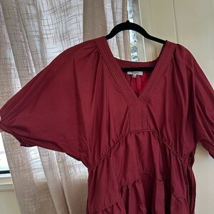 Women's Red V-Neck Dress